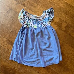 Emerald Lavender Tee with Rainbow Leopard Yoke